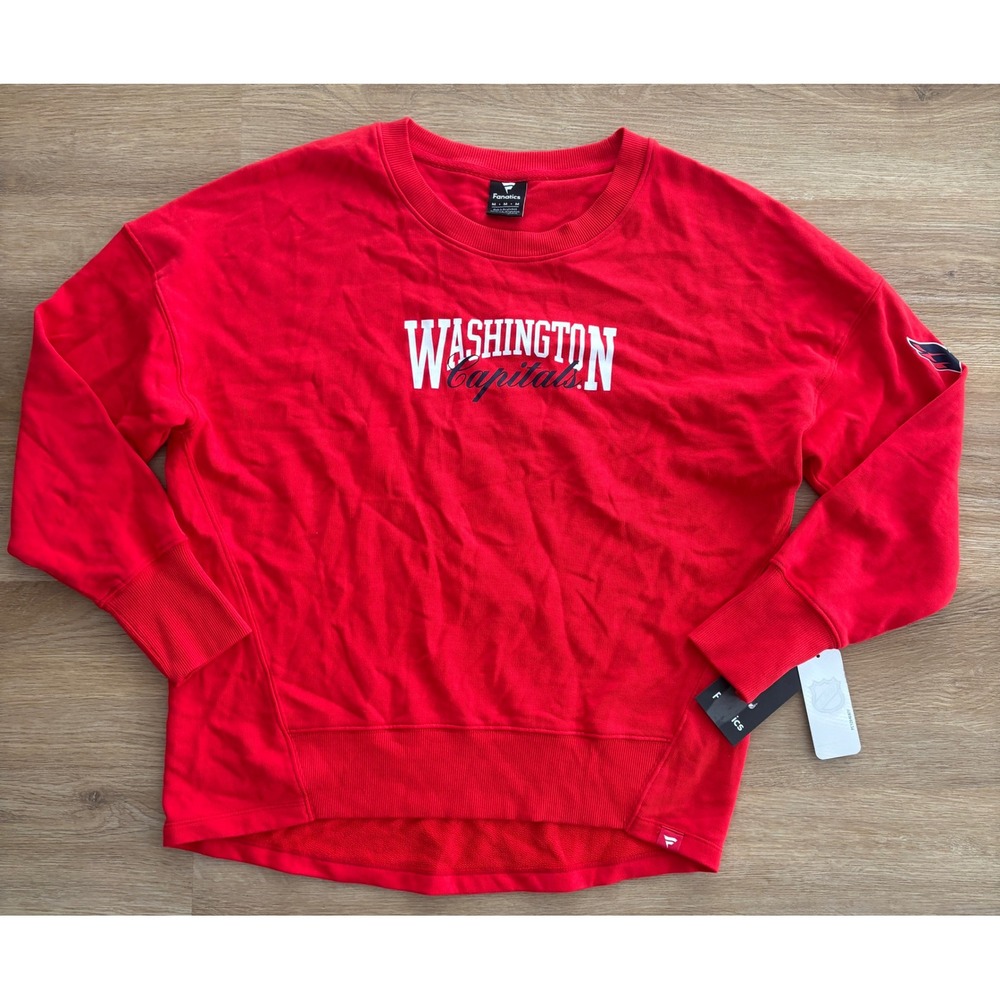 NWT Women's Fanatics Washington Capitals Crewneck Sweatshirt - Medium - Red